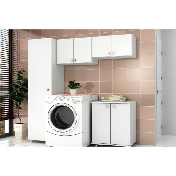 Encontraproduto.com.br - Armário Aéreo Multiuso p/ Área Serviço AM3104 c/ 2 Portas Branco - Tecno Mobili
