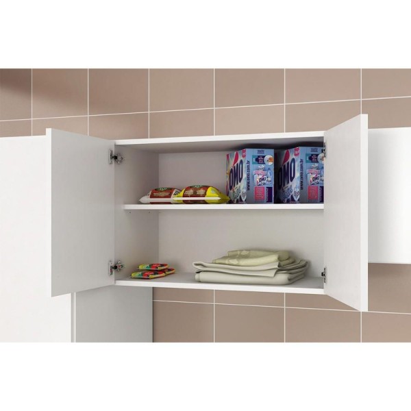 Encontraproduto.com.br - Armário Aéreo Multiuso p/ Área Serviço AM3104 c/ 2 Portas Branco - Tecno Mobili