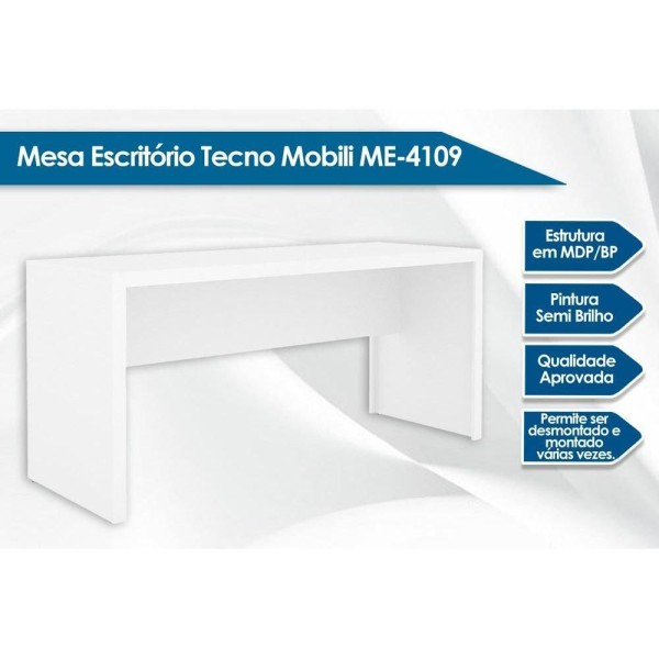Encontraproduto.com.br - Mesa de Computador ME4109 Branco - Tecno Mobili
