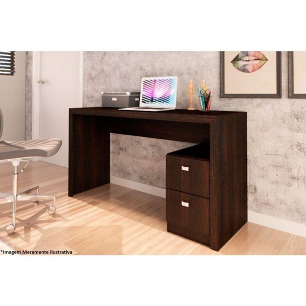 Encontraproduto.com.br - Mesa Escrivaninha Juvenil ME4130 c/ 2 Gavetas Nogal - Tecno Mobili
