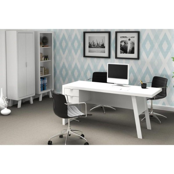 Encontraproduto.com.br - Escrivaninha p/ Escritório ME4122 c/ 2 Gavetas Carvalho/FendiOff - Tecno Mobili