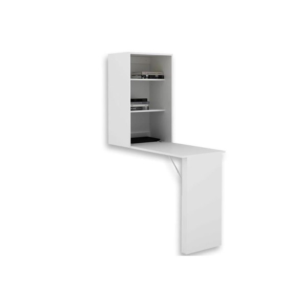 Encontraproduto.com.br - Armário Multiuso Juvenil AM3106 c/ Mesa Retrátil e 2 Prateleiras Branco - Tecno Mobili