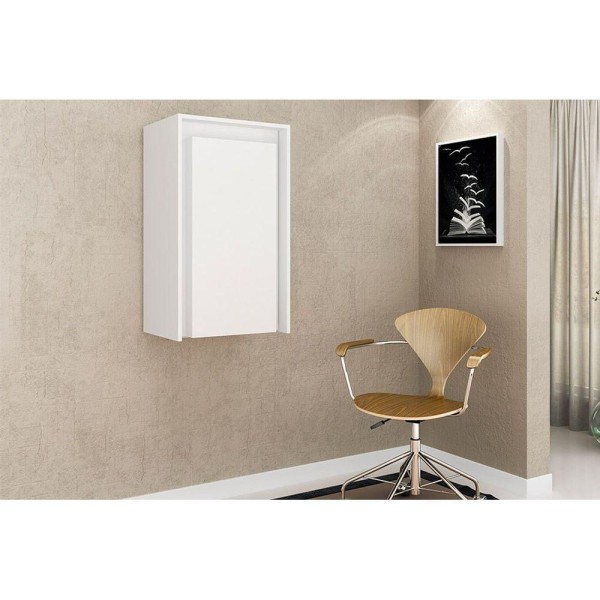 Encontraproduto.com.br - Armário Multiuso Juvenil AM3106 c/ Mesa Retrátil e 2 Prateleiras Branco - Tecno Mobili