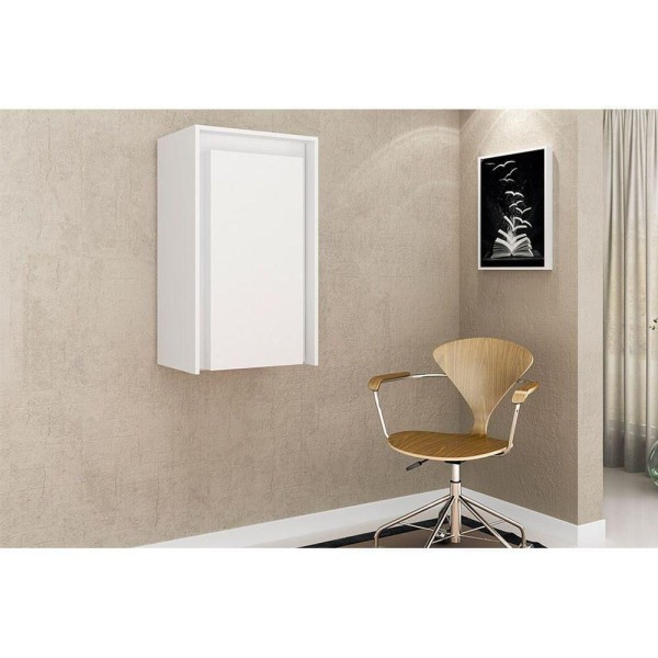 Encontraproduto.com.br - Armário Multiuso Juvenil AM3106 c/ Mesa Retrátil e 2 Prateleiras Branco - Tecno Mobili