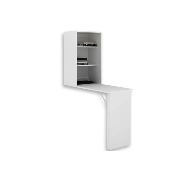 Encontraproduto.com.br - Armário Multiuso Juvenil AM3106 c/ Mesa Retrátil e 2 Prateleiras Branco - Tecno Mobili