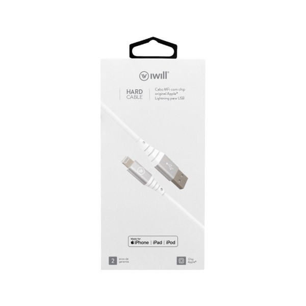 Encontraproduto.com.br - Cabo Mfi Hard Cable Em Tpe Branco