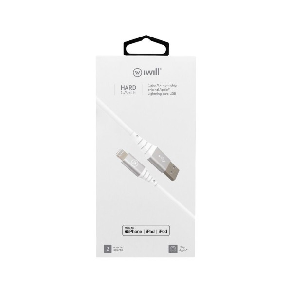 Encontraproduto.com.br - Cabo Mfi Hard Cable Em Tpe Branco