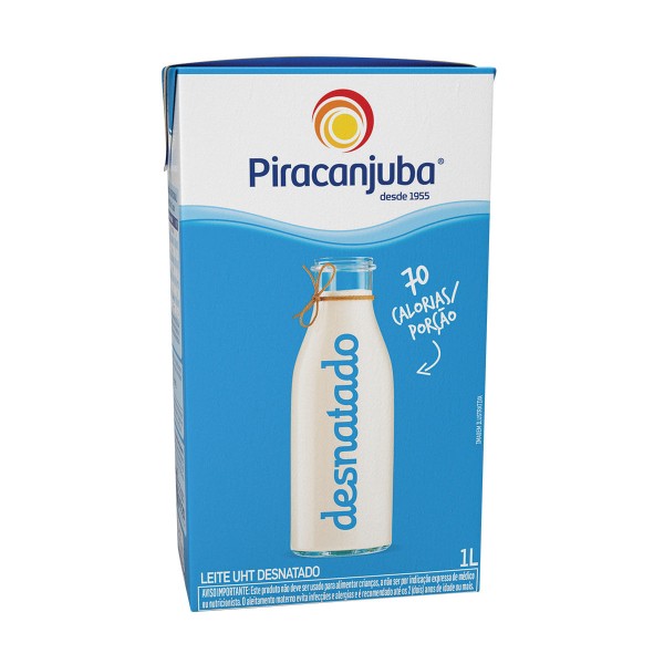 Encontraproduto.com.br - Leite Longa Vida Piracanjuba Desnatado Sem tampa TP com 1L