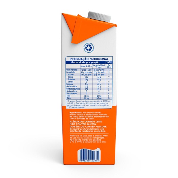 Encontraproduto.com.br - Leite Longa Vida Piracanjuba Zero Lactose TP com 1L