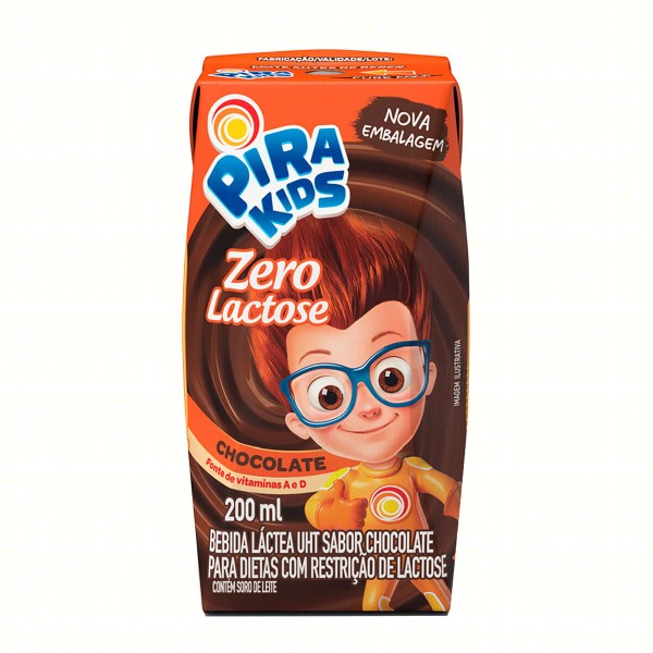 Encontraproduto.com.br - Bebida Láctea UHT Chocolate Zero Lactose Pirakids Caixa 200 ml