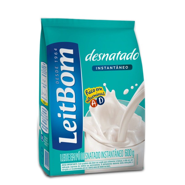 Encontraproduto.com.br - Leite em Pó Leitebom Desnatado Instantâneo Pouch 600g