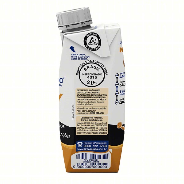 Encontraproduto.com.br - Bebida Láctea Whey Piracanjuba Amendoim Zero Lactose TP com 250ml