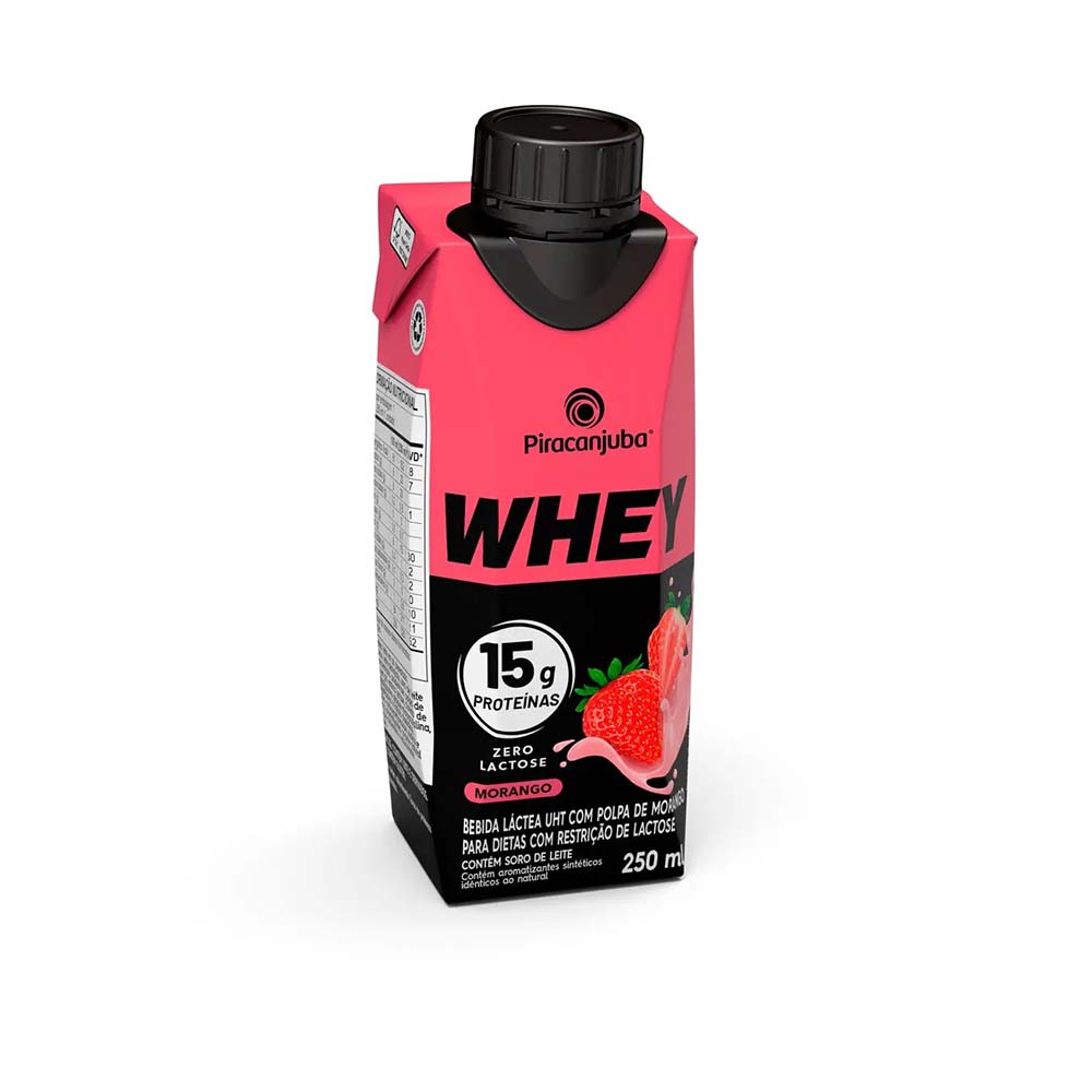 Encontraproduto.com.br - Bebida Láctea Zero Lactose Whey Piracanjuba Morango TP com 250ml