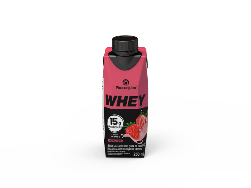 Encontraproduto.com.br - Bebida Láctea Zero Lactose Whey Piracanjuba Morango TP com 250ml