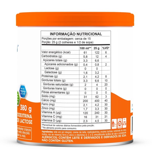 Encontraproduto.com.br - LEITE EM PO PIRACANJUBA ZERO LACTOSE LT 380G