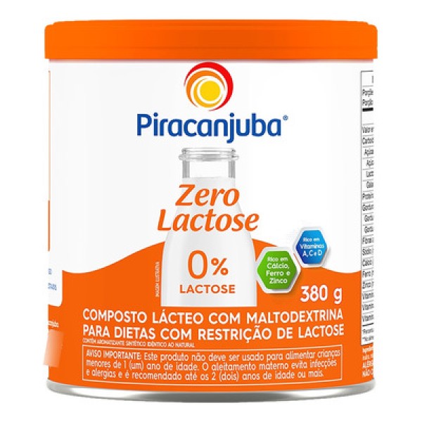 LEITE EM PO PIRACANJUBA ZERO LACTOSE LT 380G