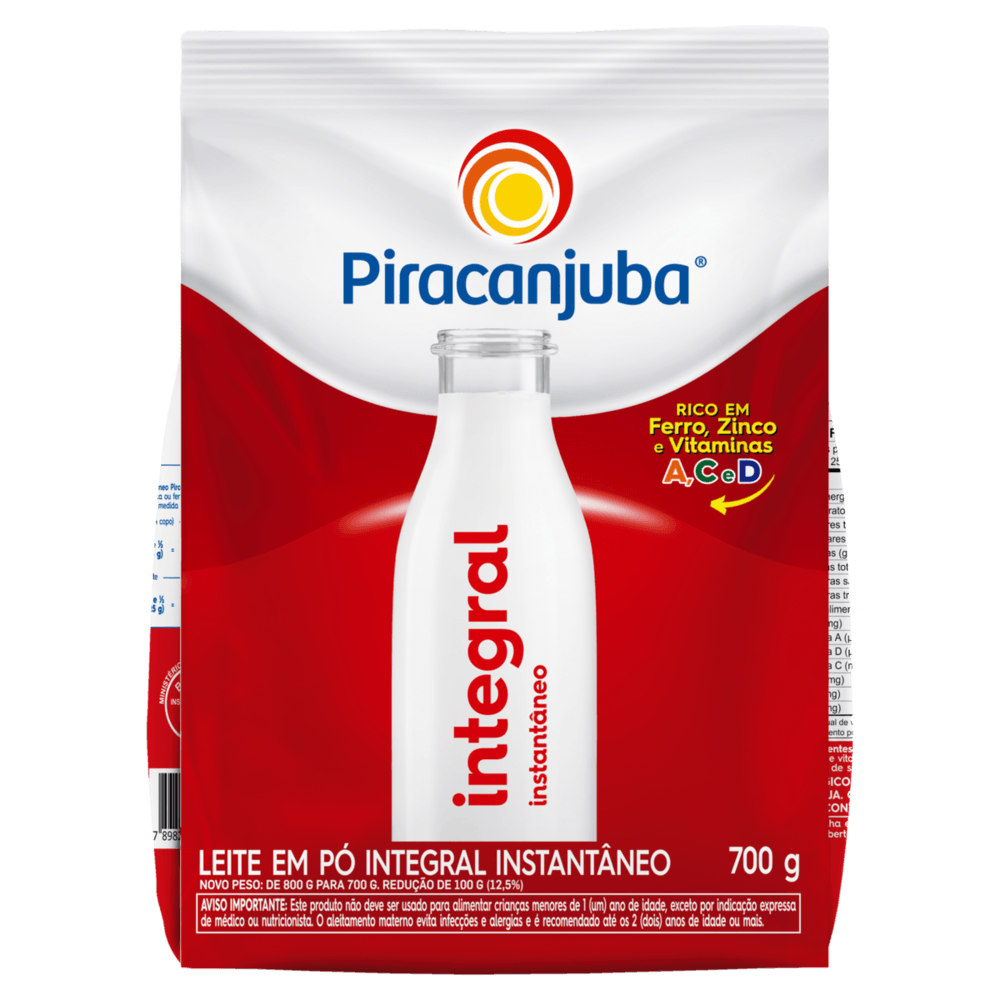 Encontraproduto.com.br - Leite em Pó Piracanjuba Integral instantâneo Pacote com 700g
