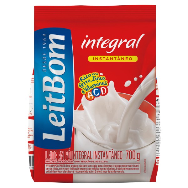 Encontraproduto.com.br - Leite em Pó Instantâneo Integral Leitbom Pacote 700g
