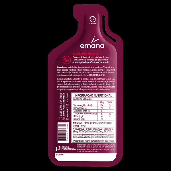 Encontraproduto.com.br - Gel Energético Emana +Km Cafeína Sabor Açaí com Guaraná 40g