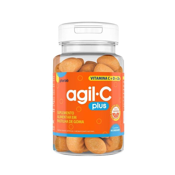 Encontraproduto.com.br - Agil-C Plus Laranja comn 40 Gomas - Pharlab