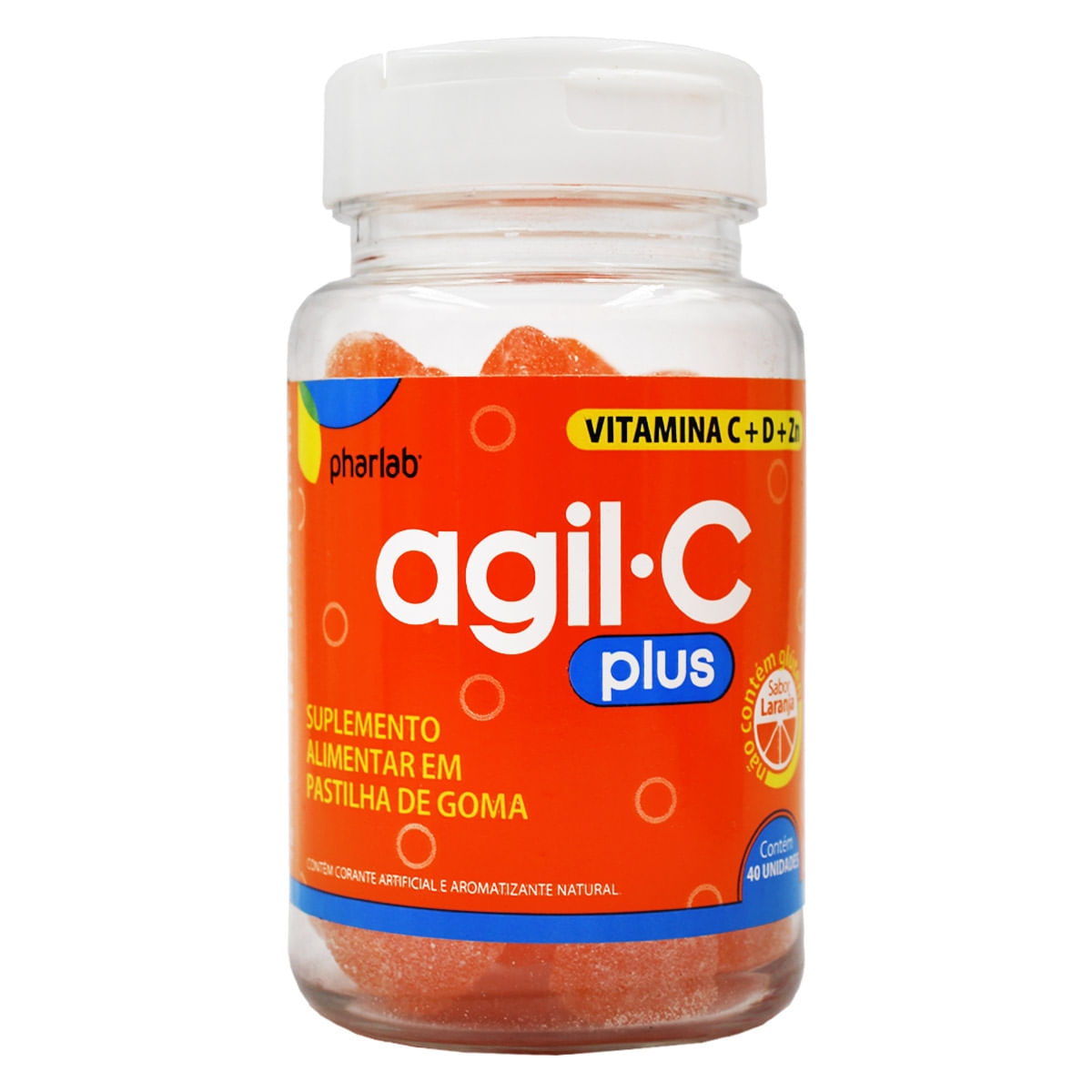 Encontraproduto.com.br - Agil-C Plus Laranja comn 40 Gomas - Pharlab