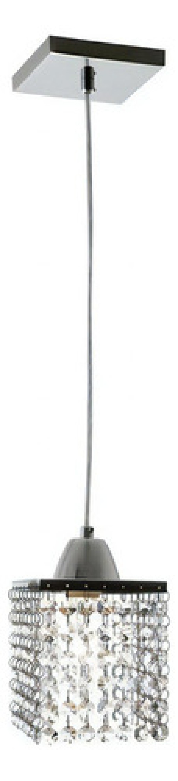 Encontraproduto.com.br - Pendente 1 Lâmpada Cordoba Quadrado G9 60W Alumínio e Vidro Auremar 92/1 Cristal Bivolt