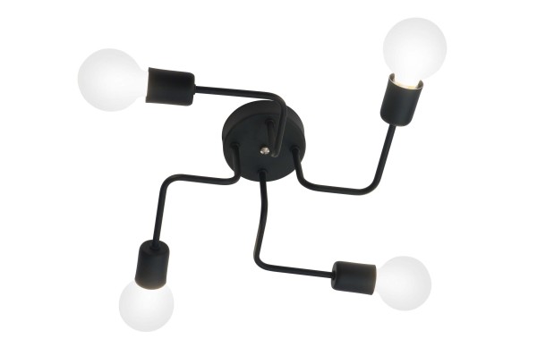 Encontraproduto.com.br - Plafon 4 Lmpadas Preto Armes Auremar