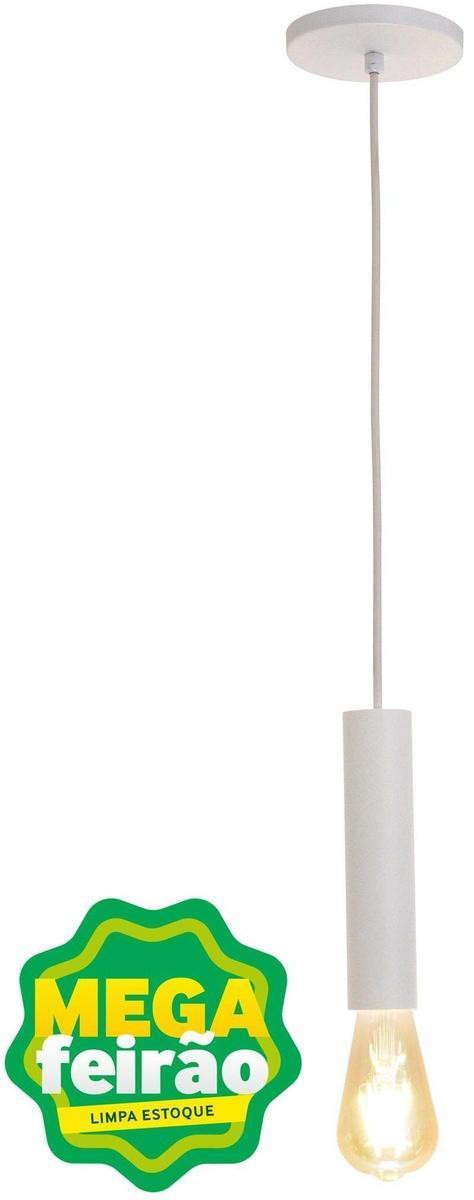 Pendente 1 Lâmpada Tubing Cilindro G9 60W Alumínio Auremar 19002/1 Branco Bivolt