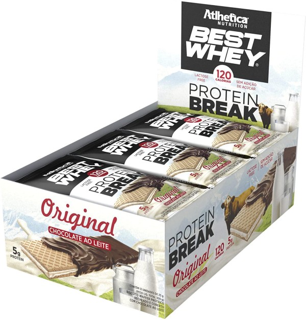 Encontraproduto.com.br - Best Whey Bar Protein Break 12 Un - Chocolate Ao Leite