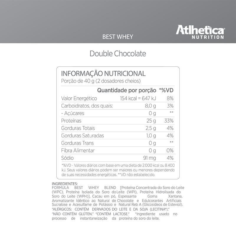Encontraproduto.com.br - Best Whey Protein Double Chocolate Atlhetica 900g + 100g grátis