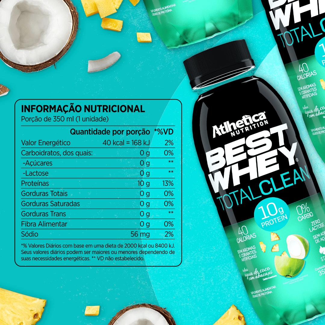 Encontraproduto.com.br - Best Whey Total Clean 350ml - Água de Coco com Abacaxi
