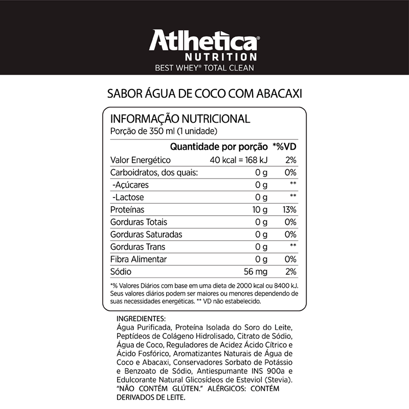 Encontraproduto.com.br - Best Whey Total Clean 350ml - Água de Coco com Abacaxi