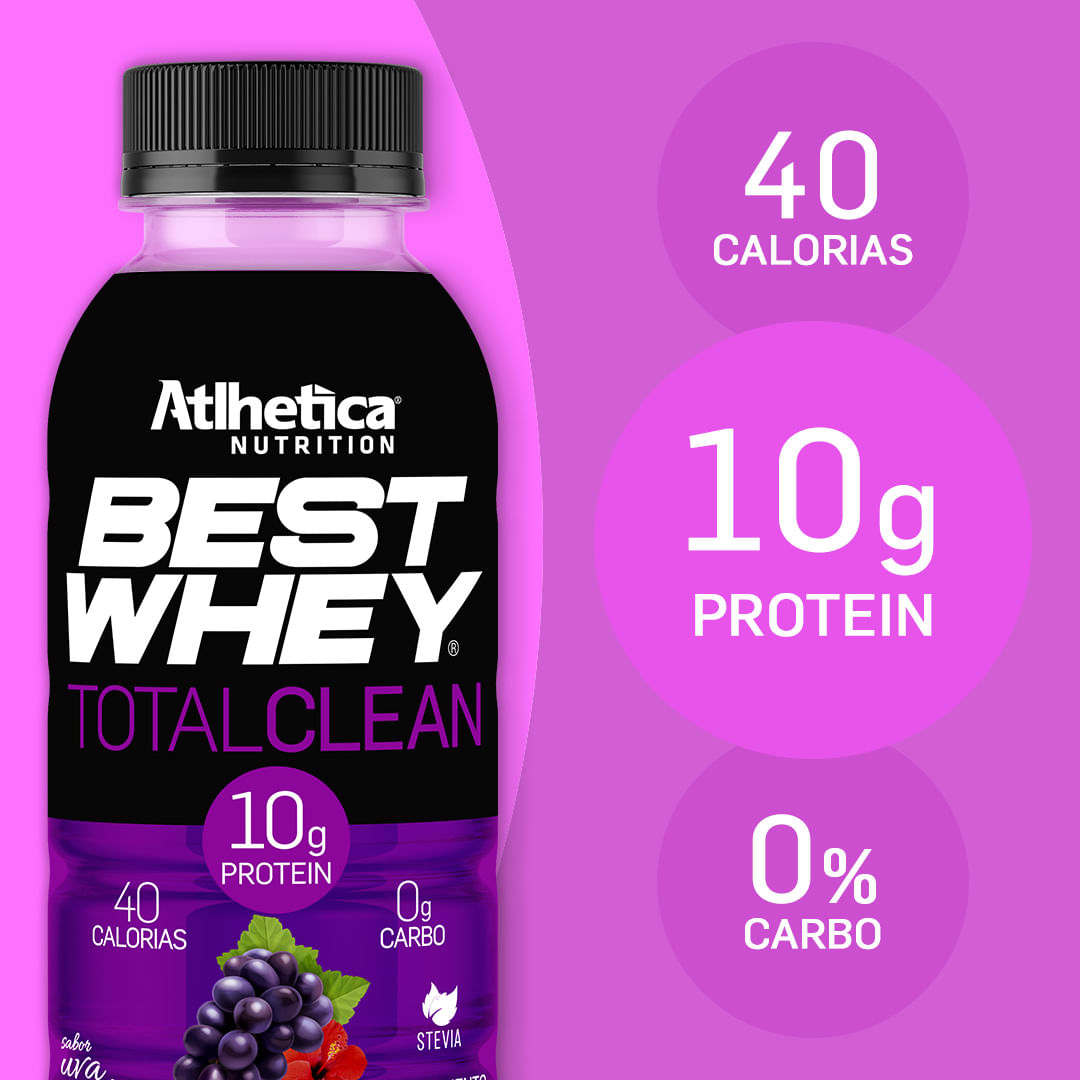 Encontraproduto.com.br - Best Whey RTD Total Clean Uva com Hibisco Atlhetica 350ml