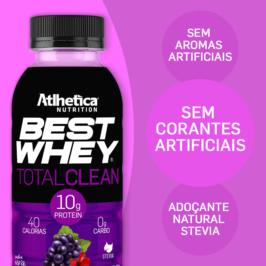 Encontraproduto.com.br - Best Whey RTD Total Clean Uva com Hibisco Atlhetica 350ml