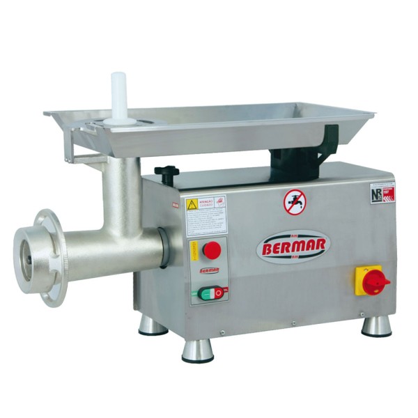 Encontraproduto.com.br - Moedor de Carne Boca 98 B BM93NR PF com Bocal Aço Inox 304 e Disco Pré Cortador Bermar