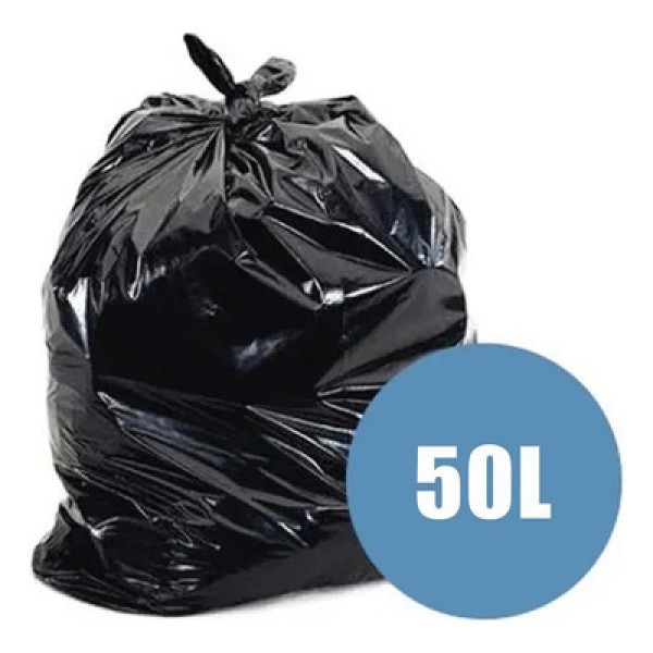 Saco para Lixo Reciclado Preto 50L com 30 unidades Embalixo