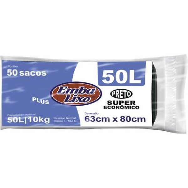 Saco para Lixo Embalixo Super econômico - 50L Rolo com 50 unidades