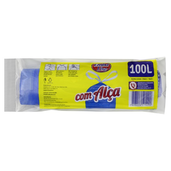 Encontraproduto.com.br - Saco Plástico Embalixo com Alca Embalagem Promo Azul 100l 10 Unidade