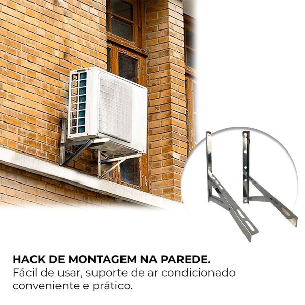 Encontraproduto.com.br - Suporte Inox Com Mão Francesa 500mm Com Chumbador Parabolt 8mm X 80mm 22.000 A 30.000 Btus 1 Unidade