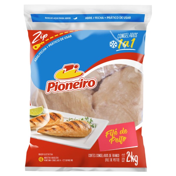Encontraproduto.com.br - Filé de Peito de Frango Pioneiro Iqf Congelado 2Kg