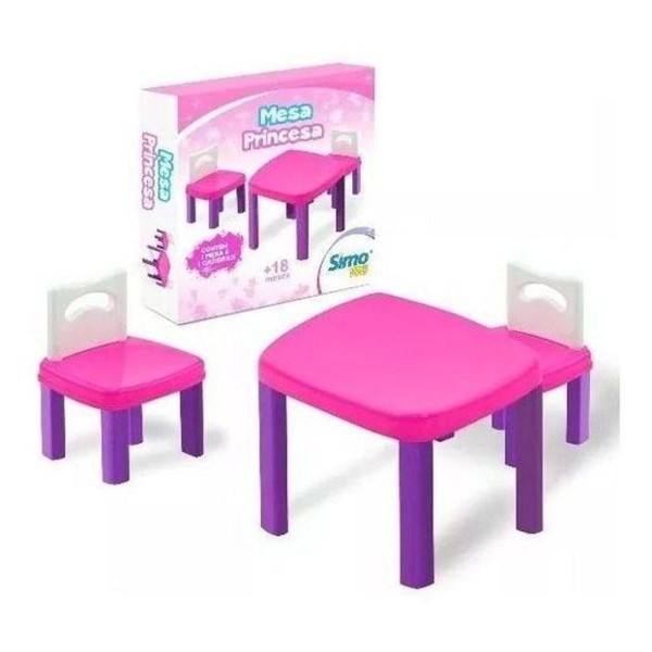 Encontraproduto.com.br - Mesinha Infantil Princesa Com 2 Cadeiras - Simo Toys 281