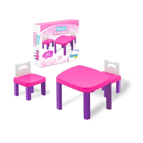 Encontraproduto.com.br - Mesinha Infantil Princesa Com 2 Cadeiras - Simo Toys 281