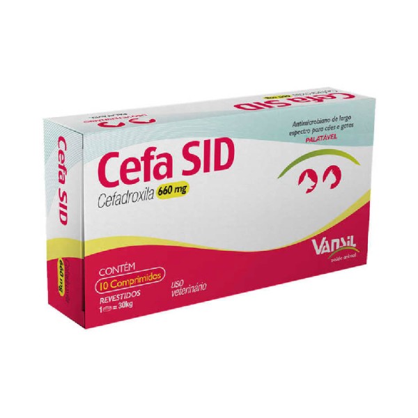 Encontraproduto.com.br - Cefa Sid 660mg Antimicrobiano para Cães e Gatos