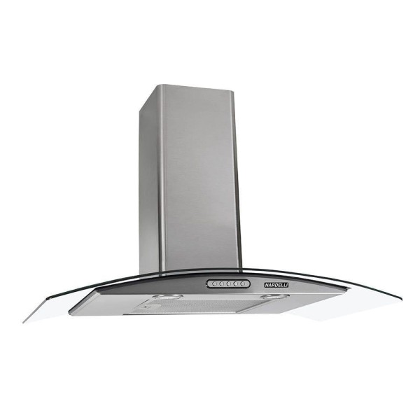 Encontraproduto.com.br - Coifa Parede Nardelli 80cm Duto Slim Vidro Curvo Inox 127 Volts