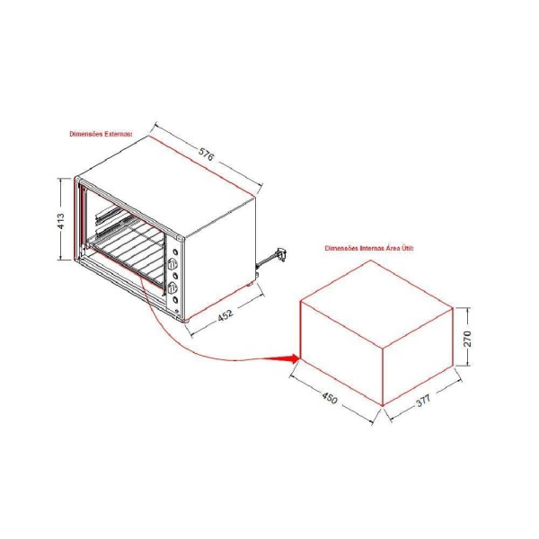 Encontraproduto.com.br - Forno Eletrico de Bancada Nardelli 60L Black Top_60