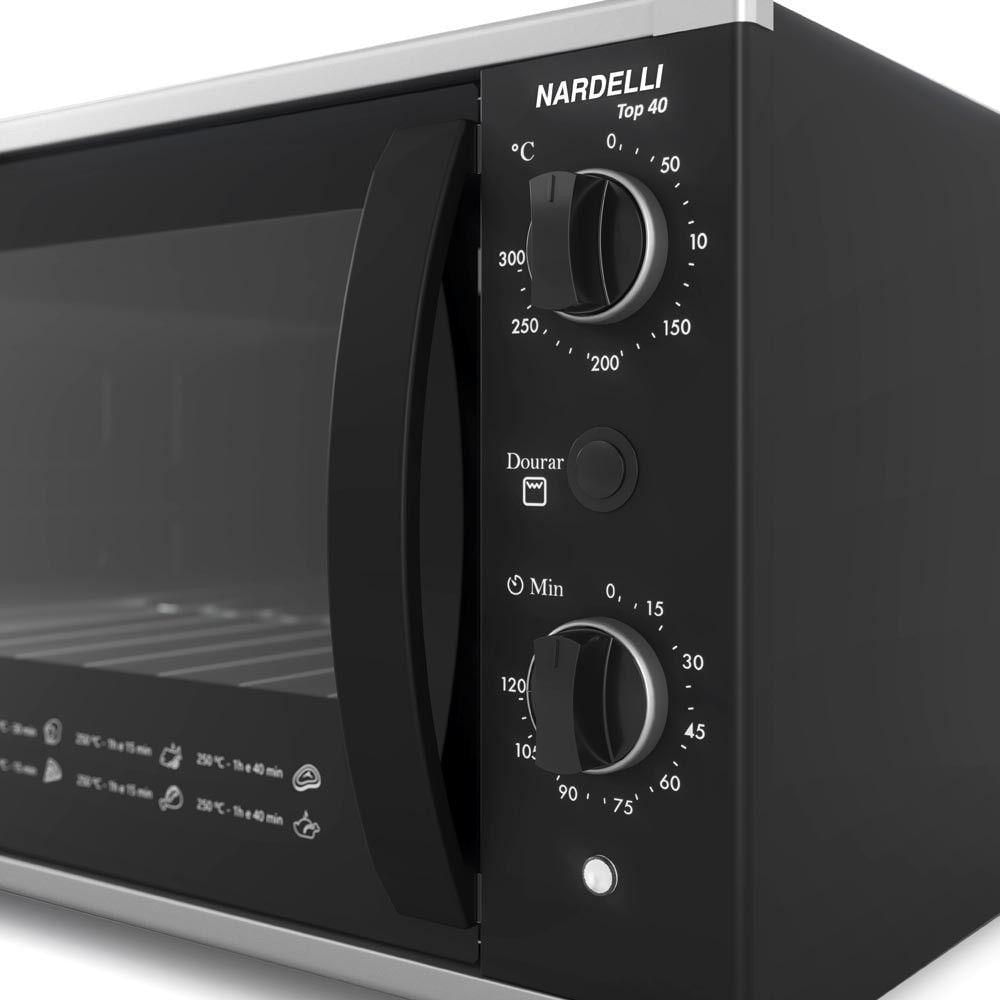 Encontraproduto.com.br - Forno Elétrico Nardelli Top40 com Timer 40 Litros Easy Clean 1700W