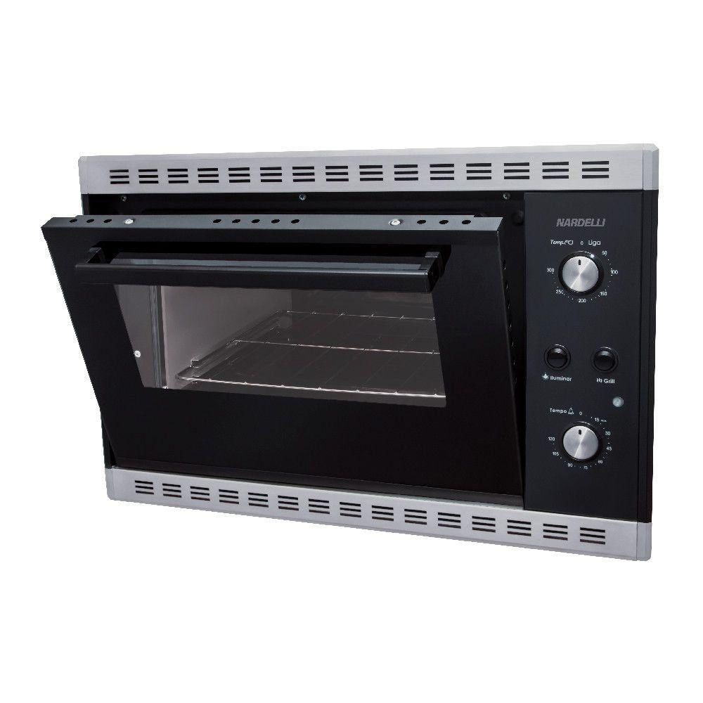 Encontraproduto.com.br - Forno Elétrico Nardelli TESI45 45L 1700W com Função Dourar Preto/Inox