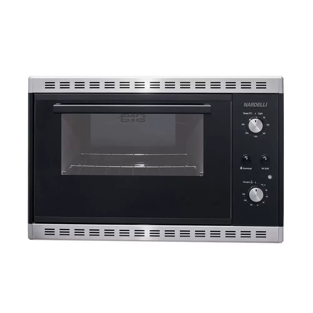 Encontraproduto.com.br - Forno Elétrico Nardelli TESI45 45L 1700W com Função Dourar Preto/Inox