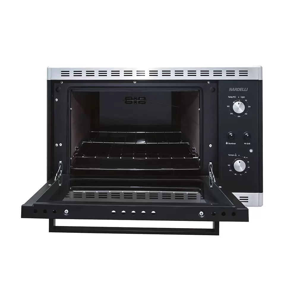 Encontraproduto.com.br - Forno Elétrico Nardelli TESI45 45L 1700W com Função Dourar Preto/Inox