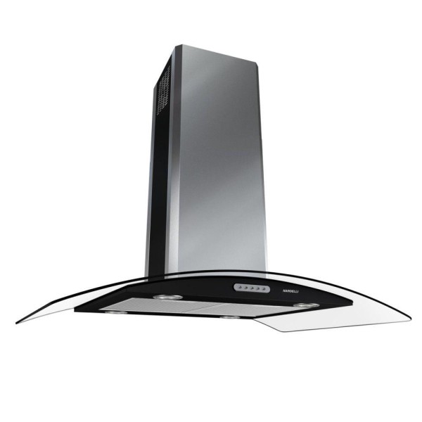 Encontraproduto.com.br - Coifa de Ilha CVC Nardelli Vidro Curvo Black 90cm 50014430